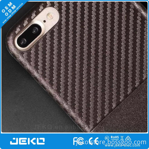Hot carbon fiber leather cell phone case with card holder for iphone 7 7plus